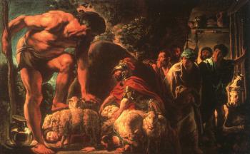 雅各佈 約爾儅斯 Odysseus in the Cave of Polyphemus